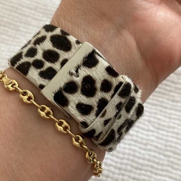 Kenneth Cole NY square face watch with genuine leather pony hair strap - Picture 2 of 9